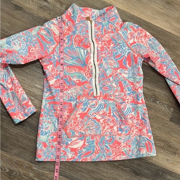 Lilly Pulitzer skipper 1/4 zip pullover in pink sun ray summer size XS - Picture 9 of 10